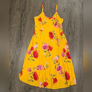 Old Navy Yellow Floral Cami Dress XL